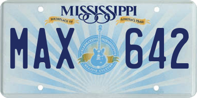 MS license plate MAX642