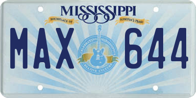 MS license plate MAX644