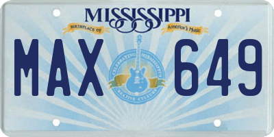 MS license plate MAX649