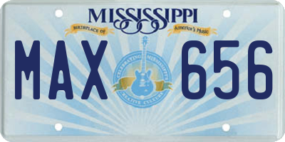 MS license plate MAX656