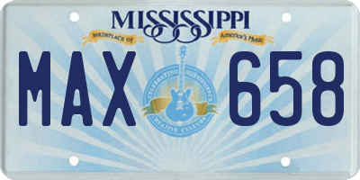 MS license plate MAX658