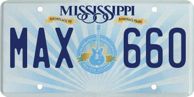 MS license plate MAX660