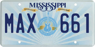 MS license plate MAX661