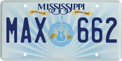 MS license plate MAX662