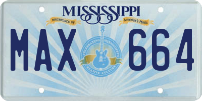 MS license plate MAX664