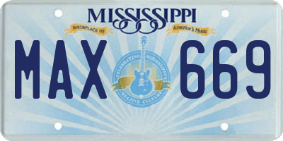 MS license plate MAX669
