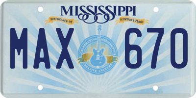 MS license plate MAX670