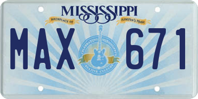 MS license plate MAX671