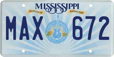 MS license plate MAX672