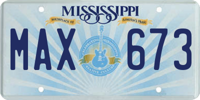 MS license plate MAX673