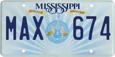 MS license plate MAX674