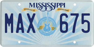 MS license plate MAX675