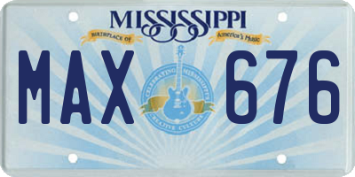 MS license plate MAX676