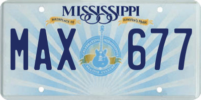 MS license plate MAX677