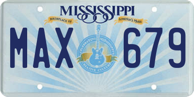 MS license plate MAX679
