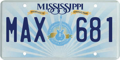 MS license plate MAX681
