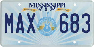 MS license plate MAX683