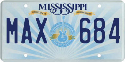 MS license plate MAX684