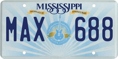 MS license plate MAX688