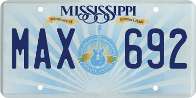 MS license plate MAX692