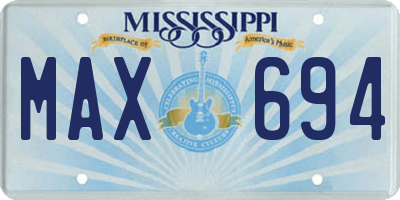 MS license plate MAX694