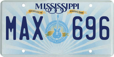 MS license plate MAX696