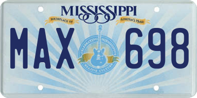 MS license plate MAX698