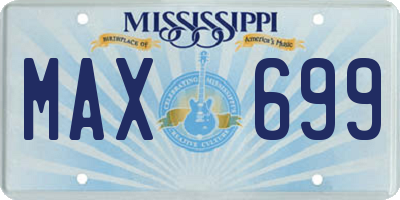 MS license plate MAX699