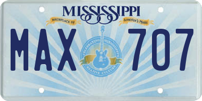 MS license plate MAX707