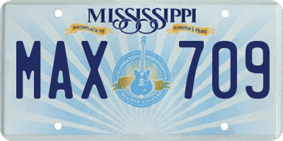 MS license plate MAX709