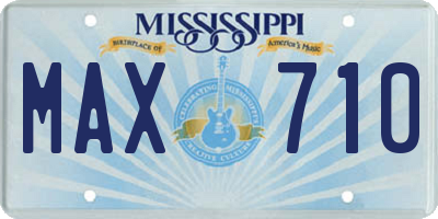 MS license plate MAX710