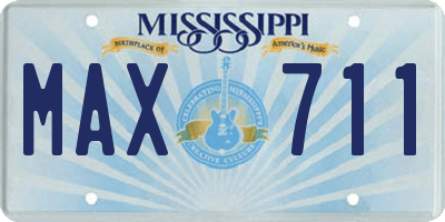 MS license plate MAX711