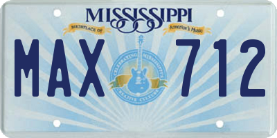 MS license plate MAX712