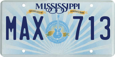 MS license plate MAX713