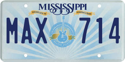 MS license plate MAX714