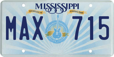 MS license plate MAX715