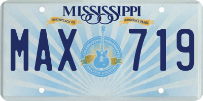 MS license plate MAX719