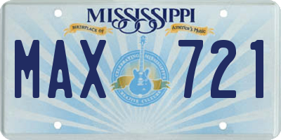 MS license plate MAX721