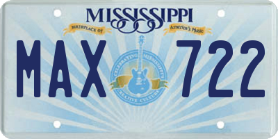 MS license plate MAX722