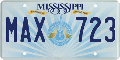 MS license plate MAX723