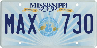 MS license plate MAX730
