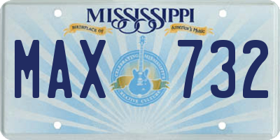 MS license plate MAX732