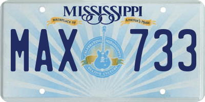 MS license plate MAX733