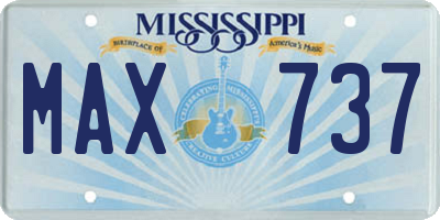MS license plate MAX737