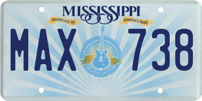 MS license plate MAX738