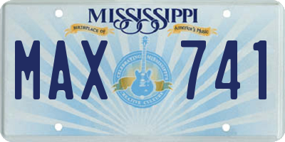 MS license plate MAX741