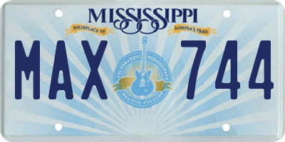 MS license plate MAX744