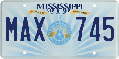 MS license plate MAX745