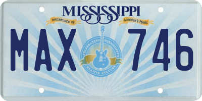 MS license plate MAX746
