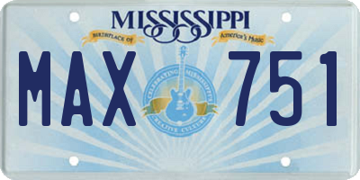 MS license plate MAX751